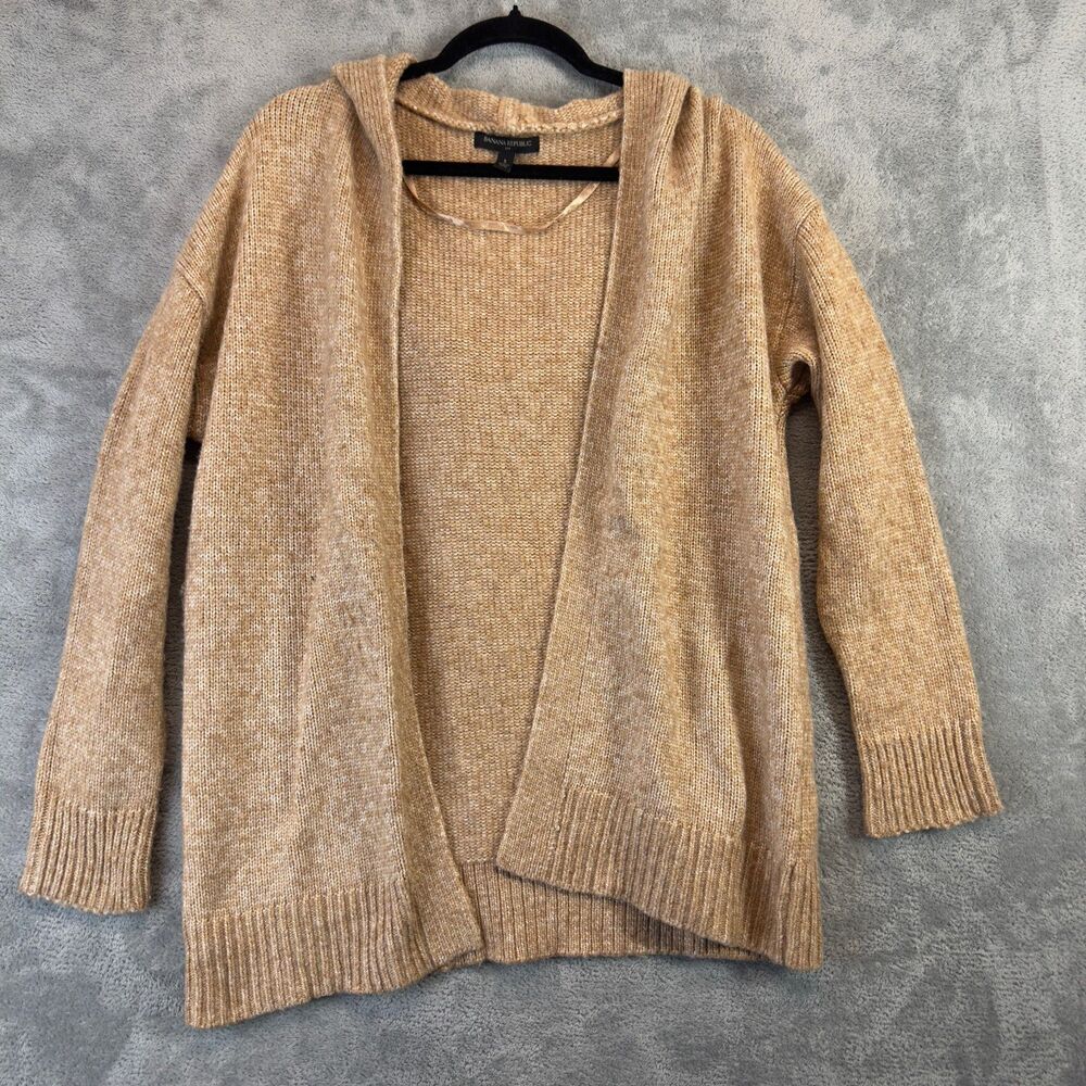 Banana Republic Cardigan Sweater Women’s Small Brown Long Sleeve Hood Knit Open